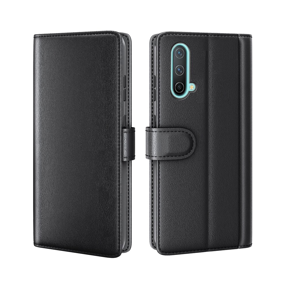 Funda de cuero genuino OnePlus Nord CE 5G, negro