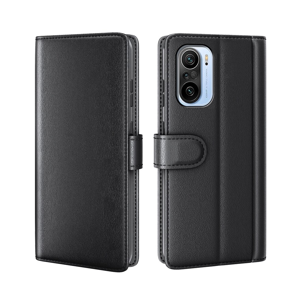 Funda de cuero genuino Xiaomi Mi 11i/Poco F3, negro