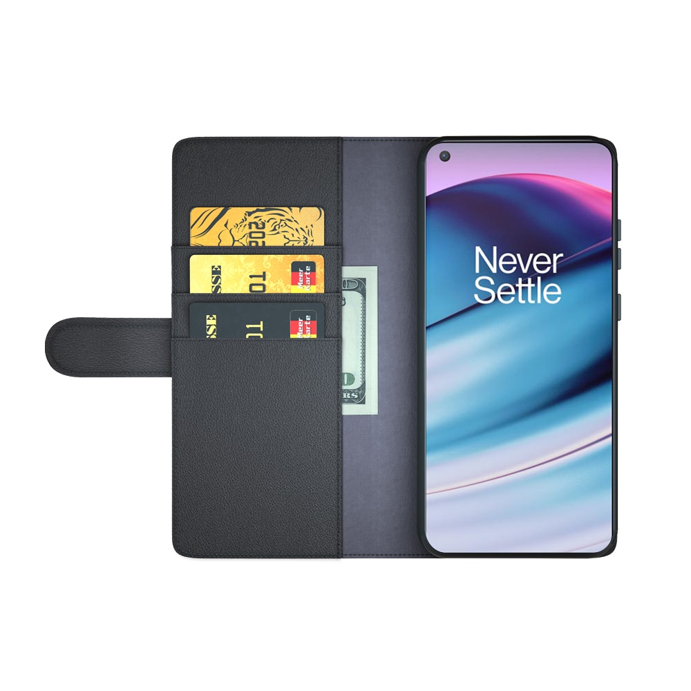 Funda de cuero genuino OnePlus Nord CE 5G, negro