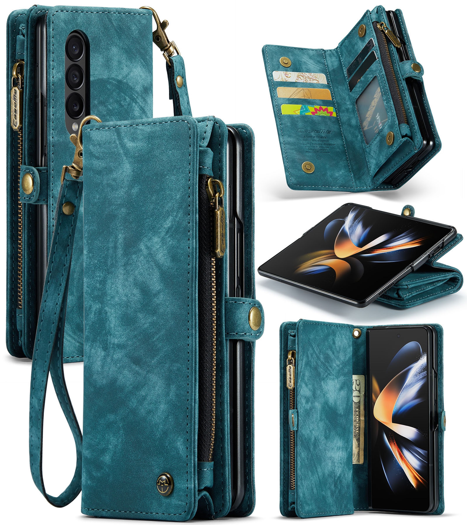 Cartera Multi-Slot Samsung Galaxy Z Fold 4 Azul