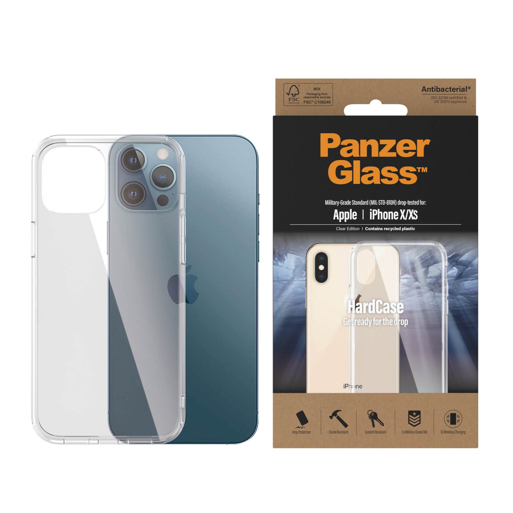 Panzer glass Funda iPhone 12 Mini Antibacteriano Transparente