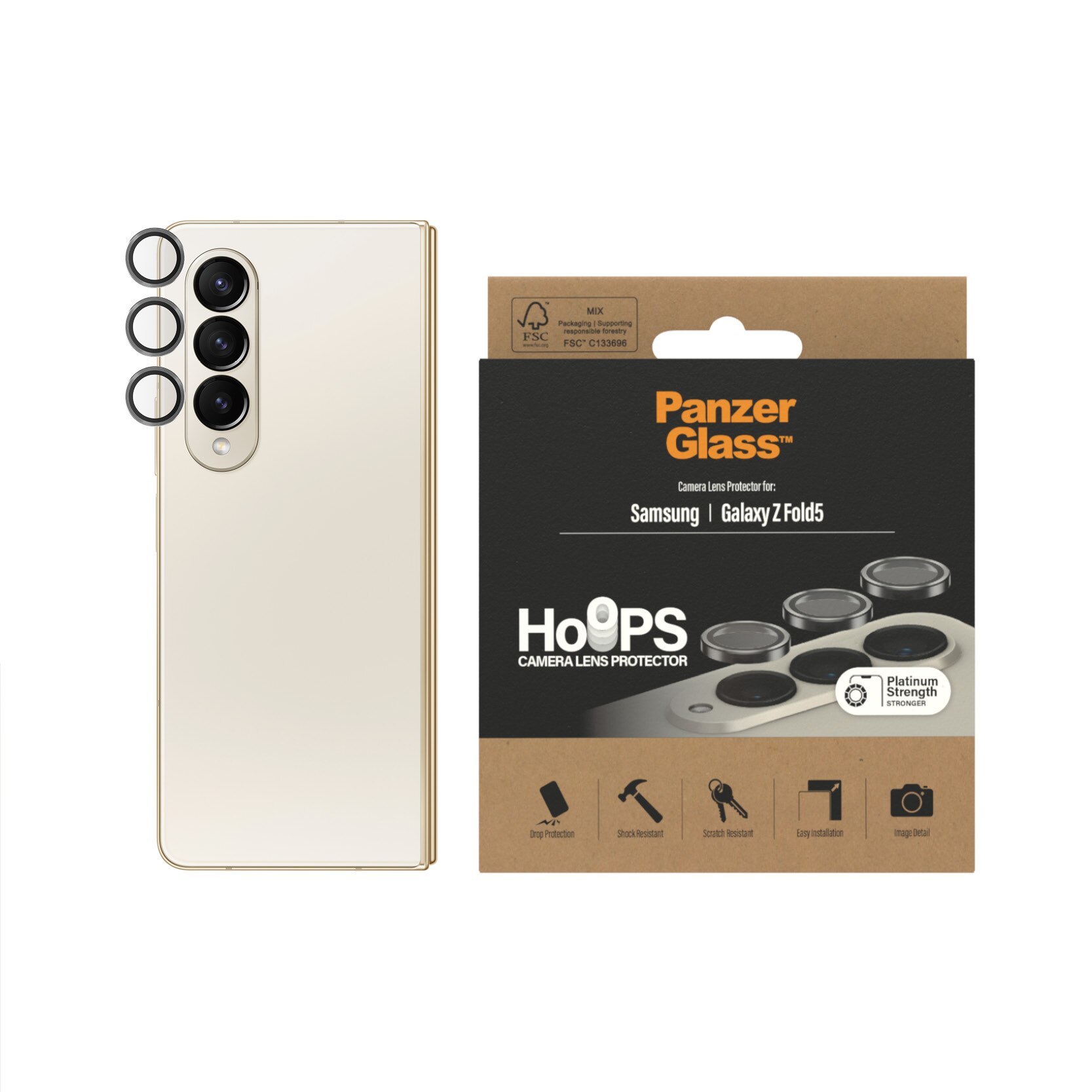 Samsung Galaxy Z Fold 5 Hoops Camera Lens Protector Negro