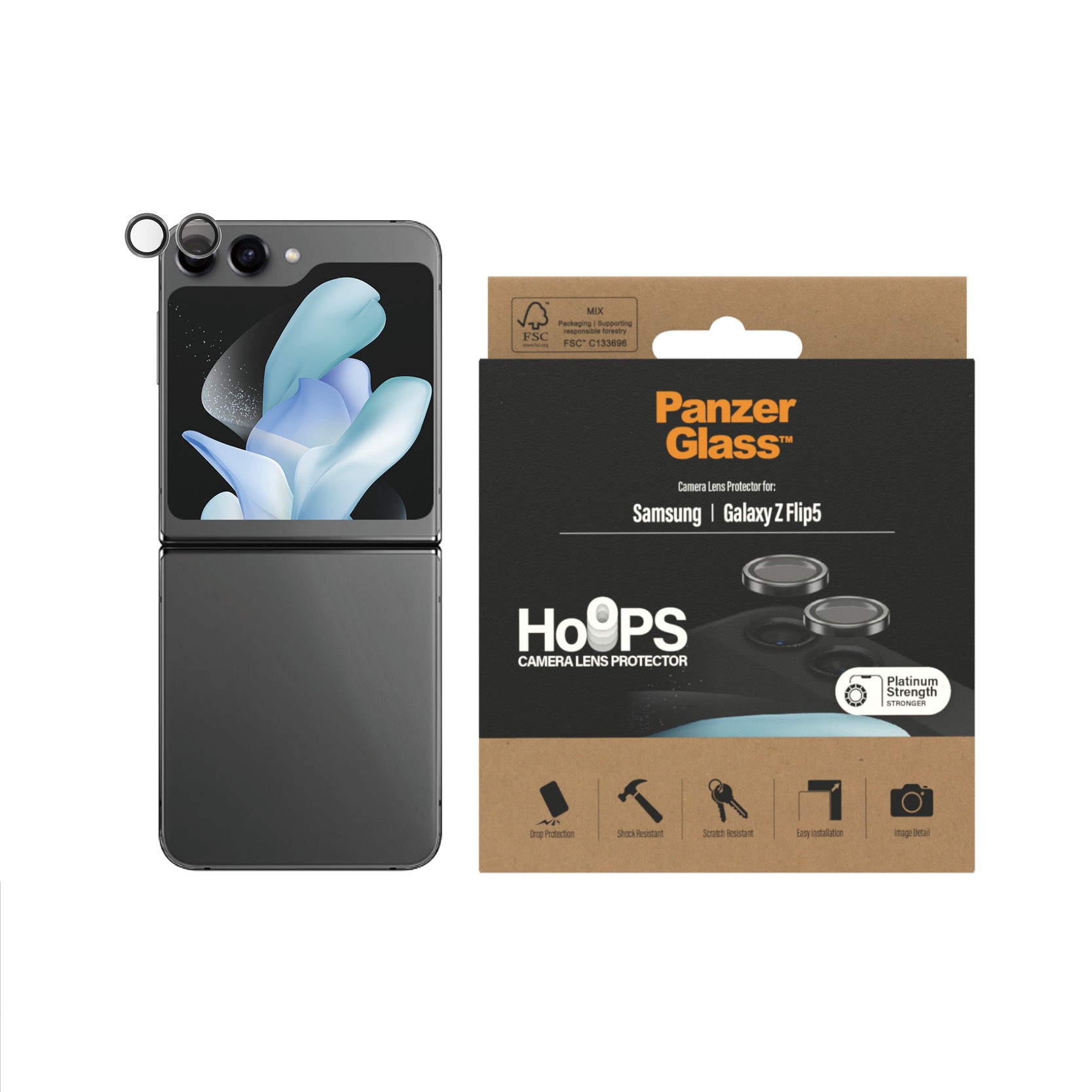 Samsung Galaxy Z Flip 5 Hoops Camera Lens Protector Negro