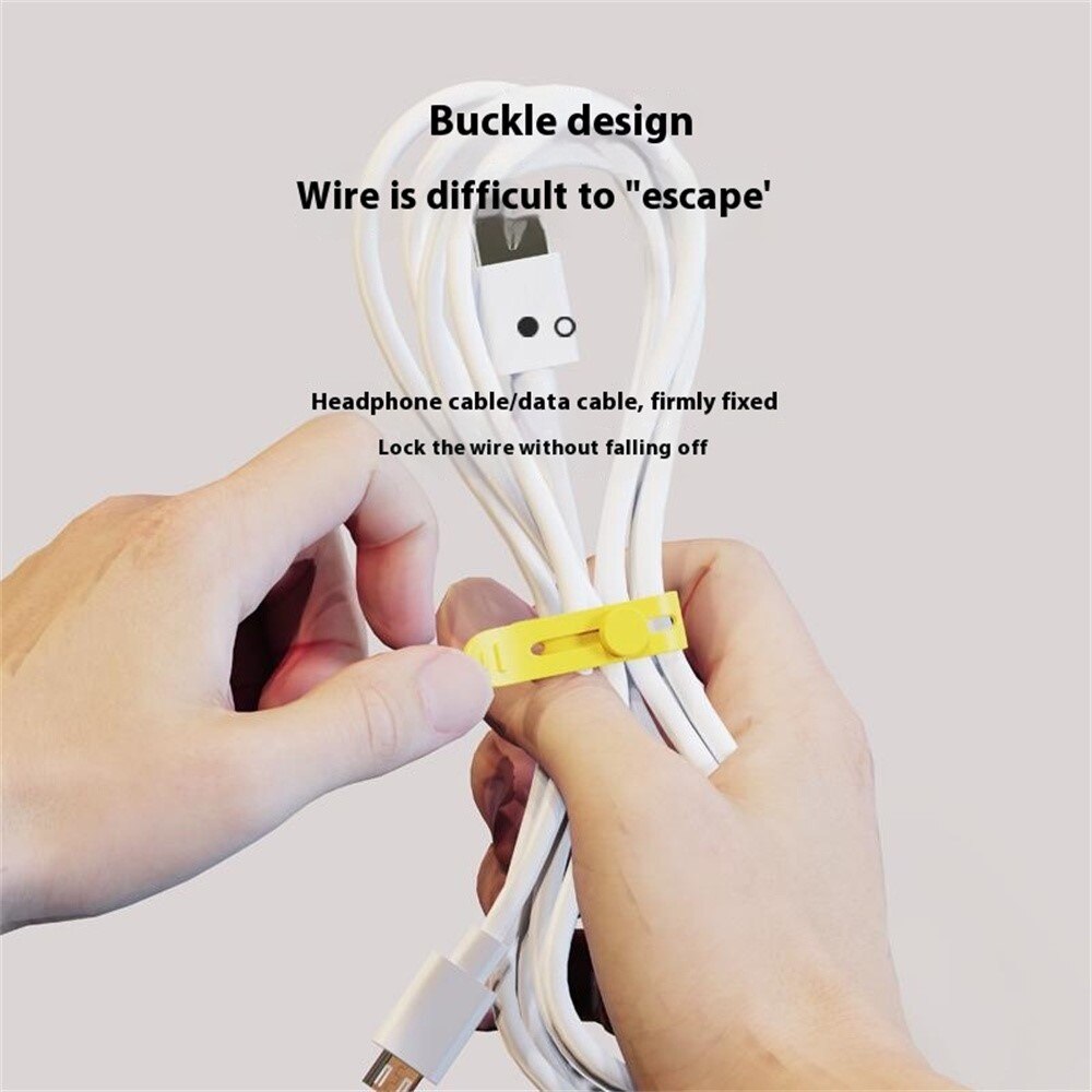 Soporte para cables de silicona (5 piezas) blanco