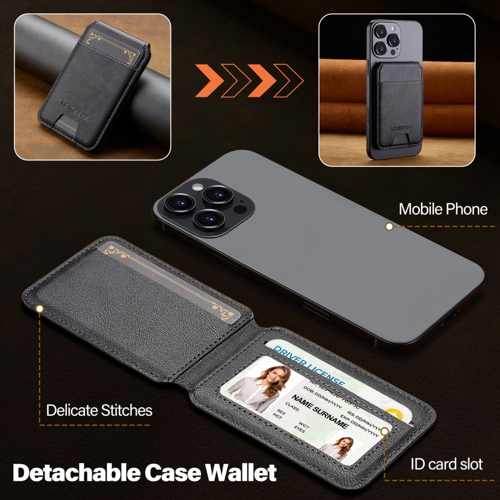 MagSafe RFID tarjetero con soporte negro