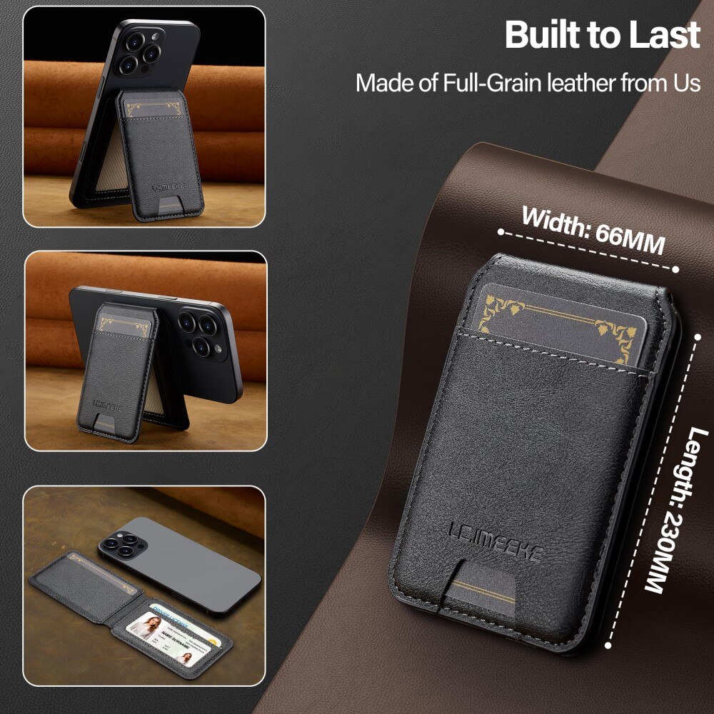 MagSafe RFID tarjetero con soporte negro