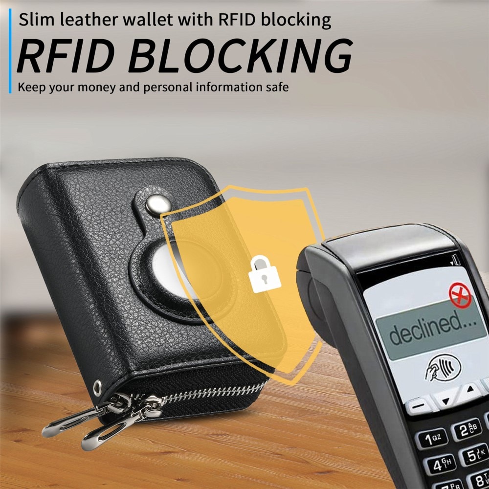 Billetera AirTag con protección RFID, negro