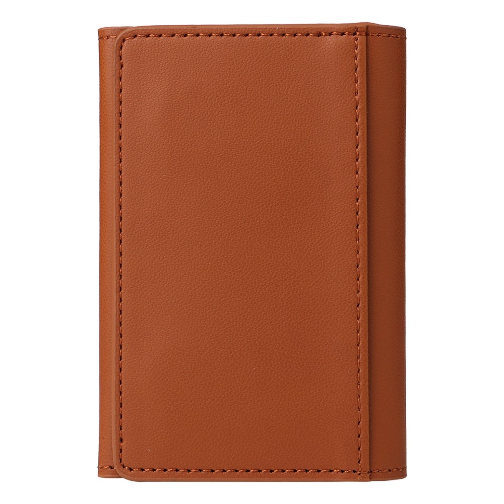 Billetera de cuero con soporte y MagSafe, marrón