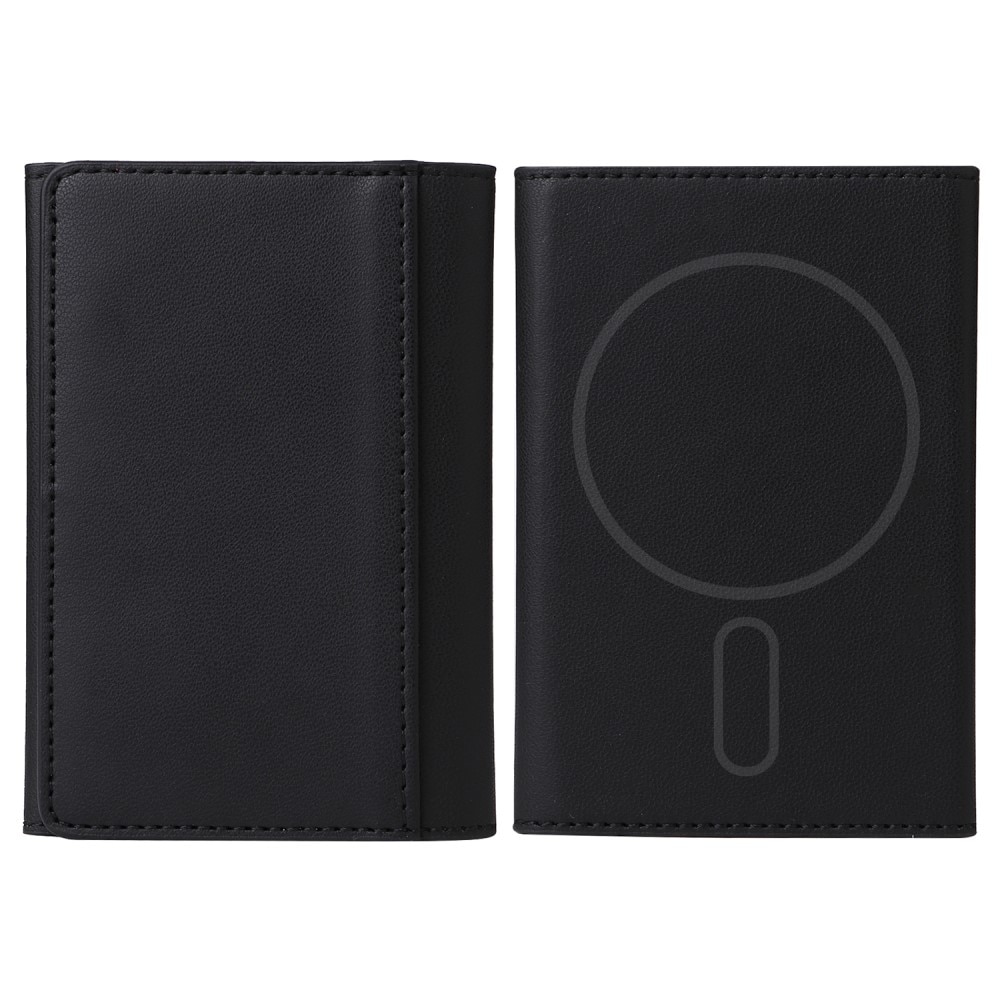 Billetera de cuero con soporte y MagSafe, negro