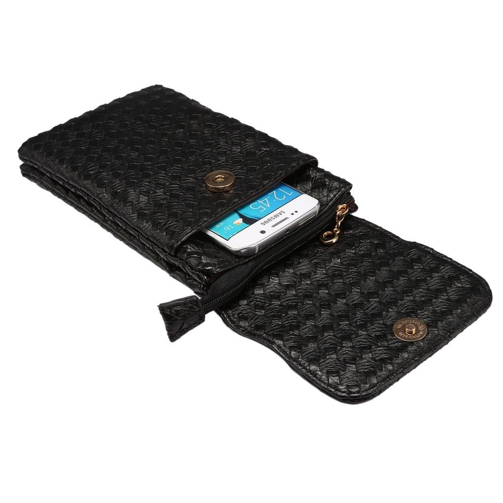 Funda tipo billetera trenzado Negro