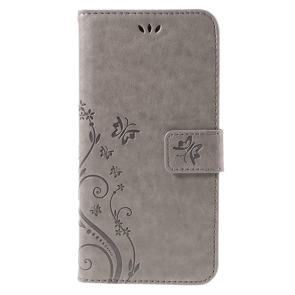 Funda de Cuero con Mariposas iPhone 6/6S, Gris