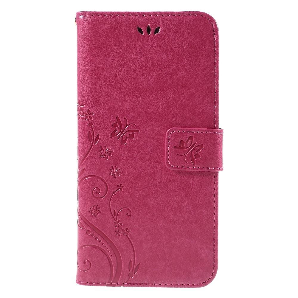 Funda de cuero con mariposas para iPhone 6/6S, rosado