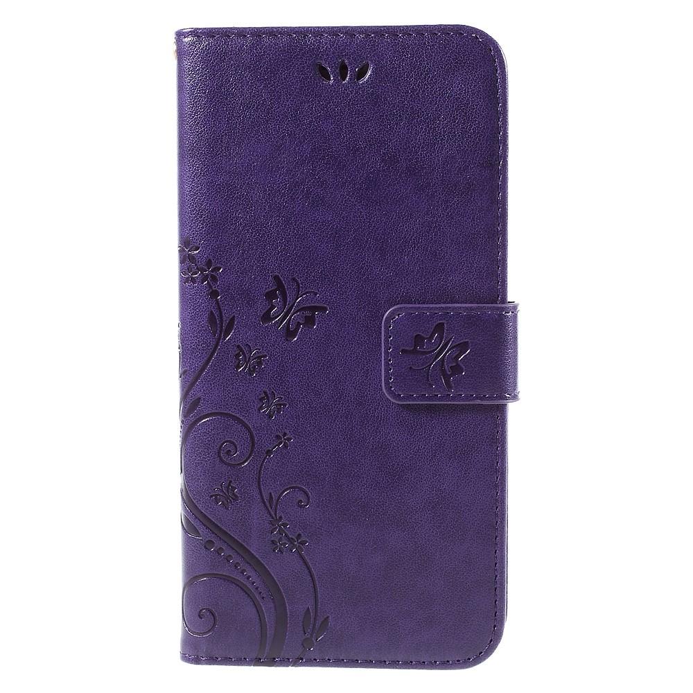 Funda de Cuero con Mariposas iPhone 6/6S, Púrpura
