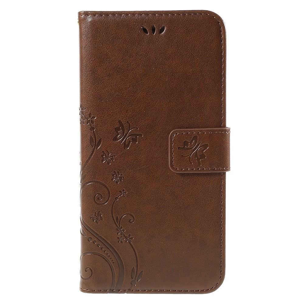 Funda de Cuero con Mariposas iPhone 6/6S, Marrón