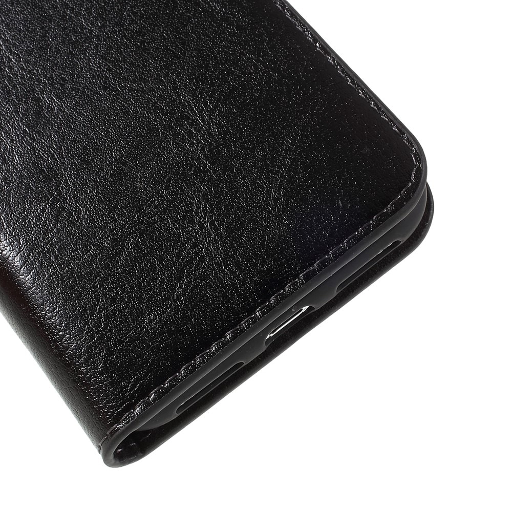 Funda cartera de cuero genuino iPhone X/XS Negro