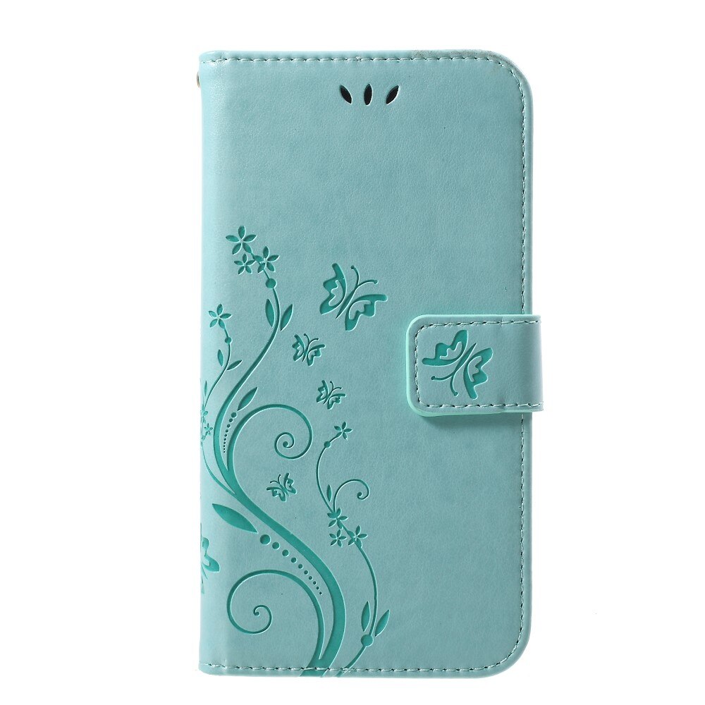 Funda de cuero con mariposas para iPhone XR, verde