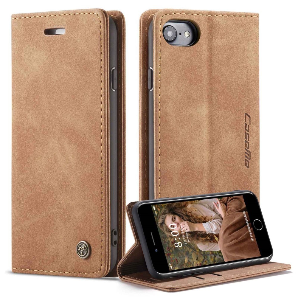 Funda delgada con solapa iPhone 8 cognac