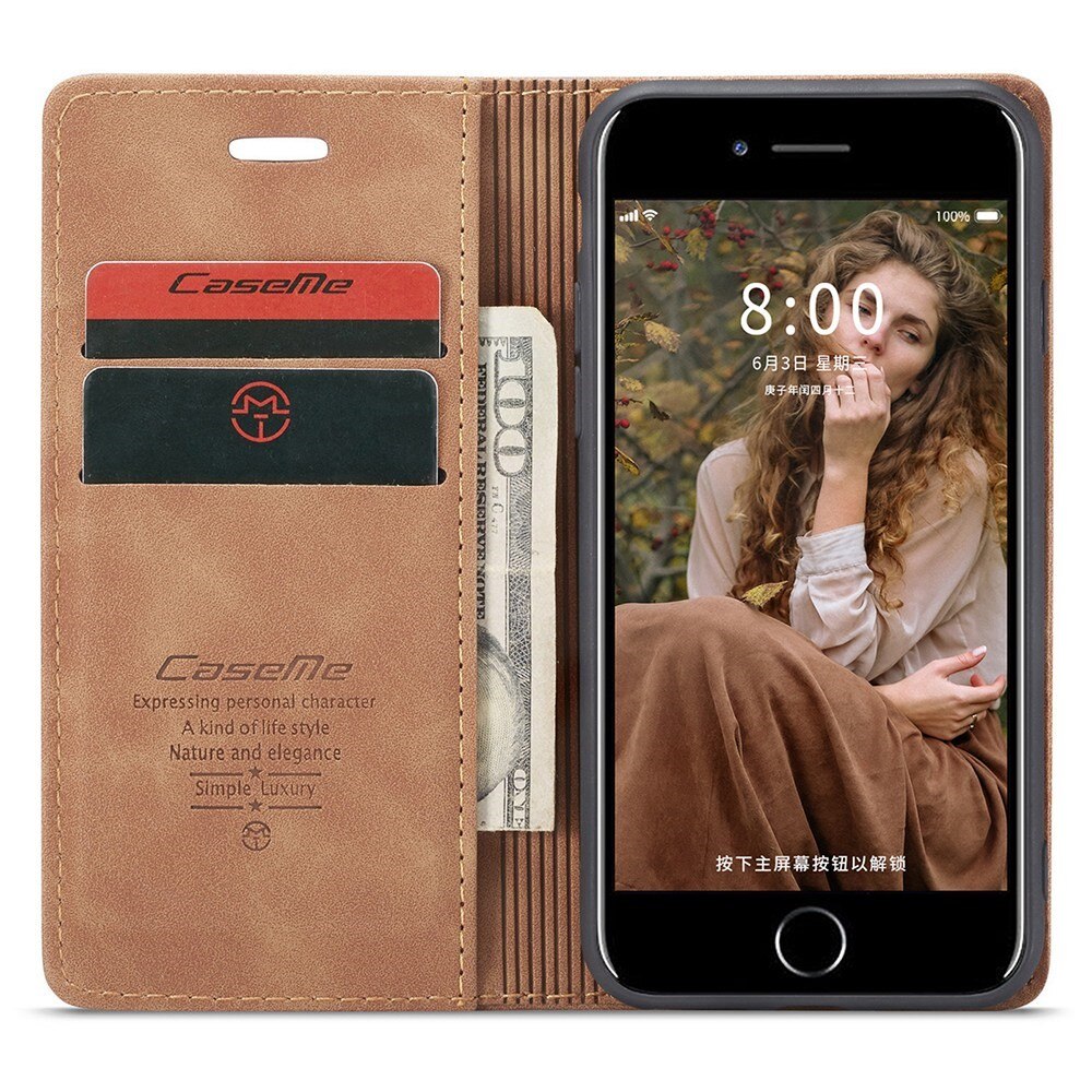 Funda delgada con solapa iPhone 8 Marrón