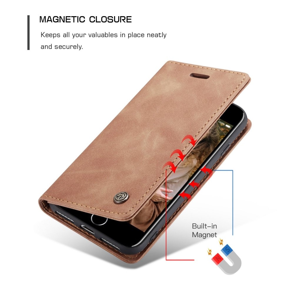 Funda delgada con solapa iPhone 8 Marrón