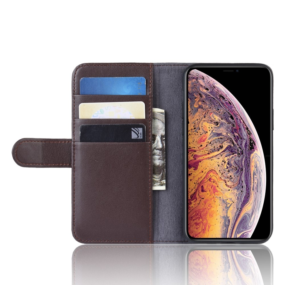 Funda de cuero genuino iPhone 11 Pro Max, Marrón