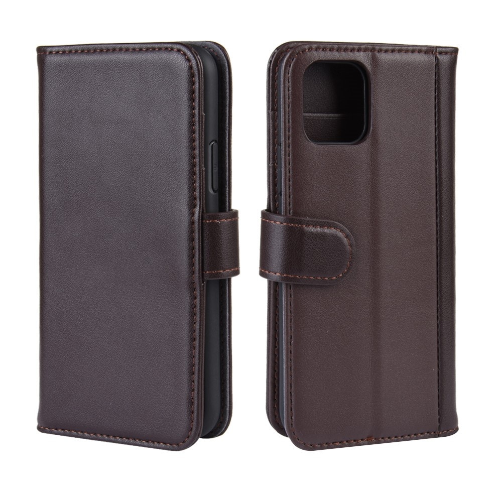 Funda de cuero genuino iPhone 11 Pro, marrón