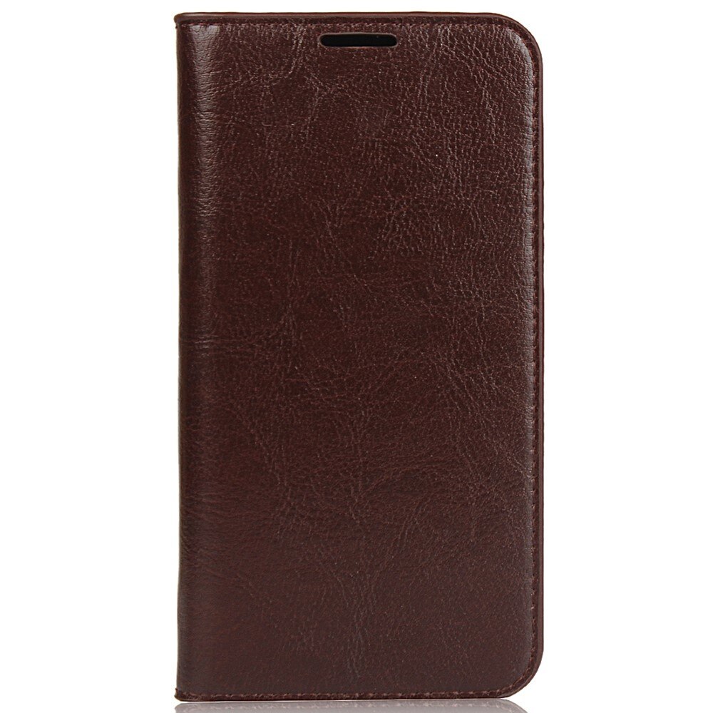 Funda cartera de cuero genuino iPhone Xr Marrón oscuro