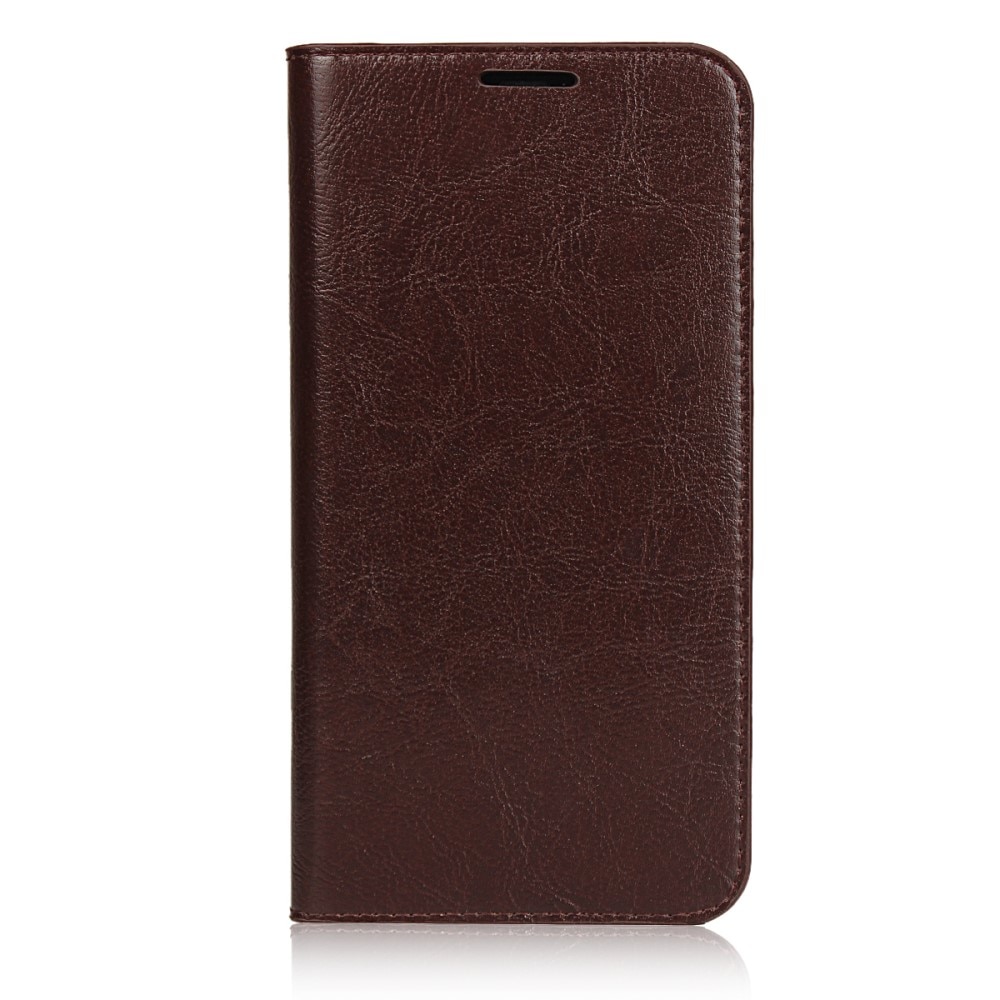 Funda cartera de cuero genuino iPhone 11 Pro marrón oscuro