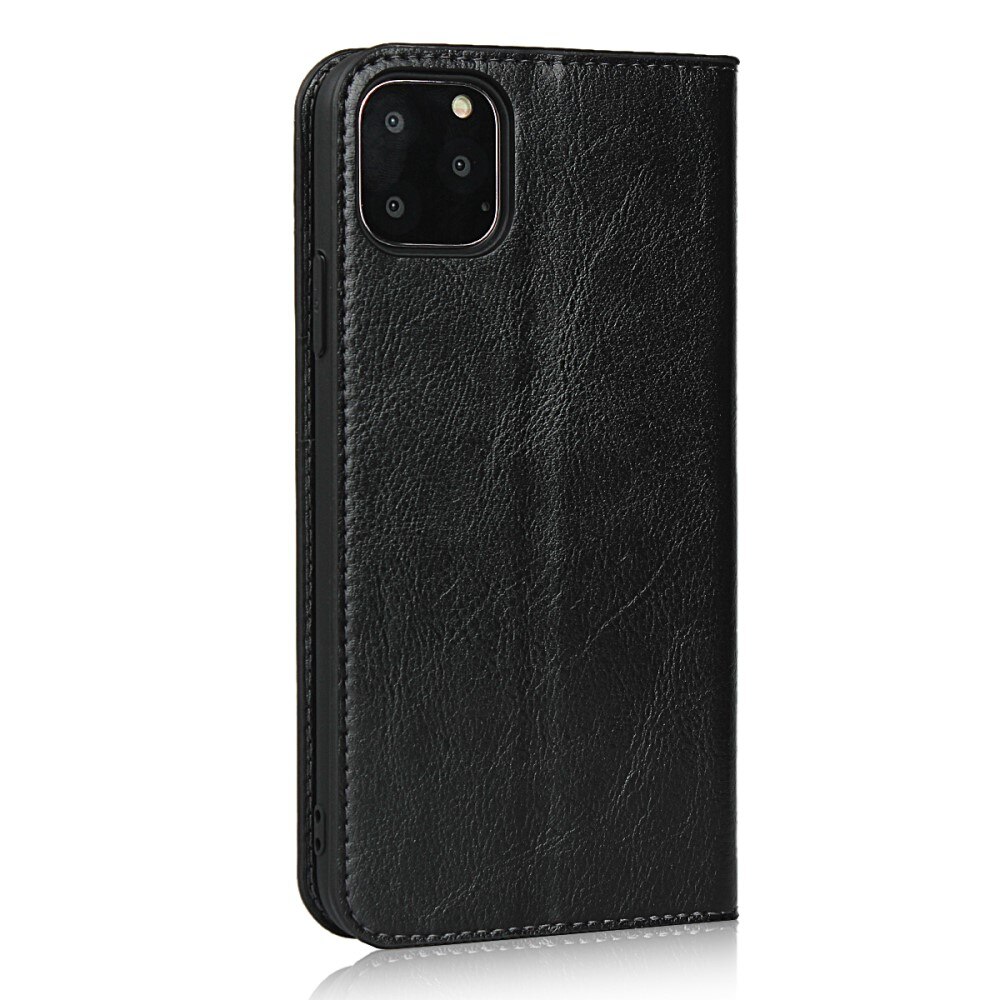 Funda cartera de cuero genuino iPhone 11 Pro Negro