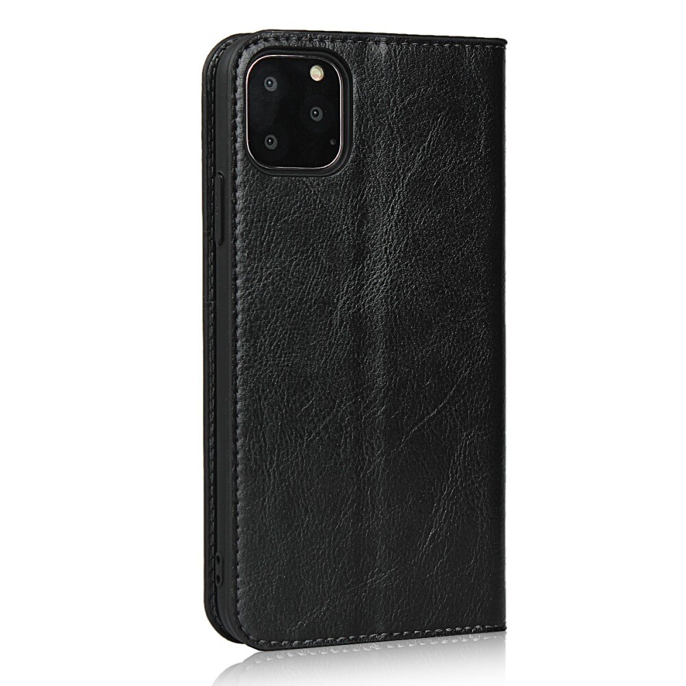 Funda cartera de cuero genuino iPhone 11 Pro negro