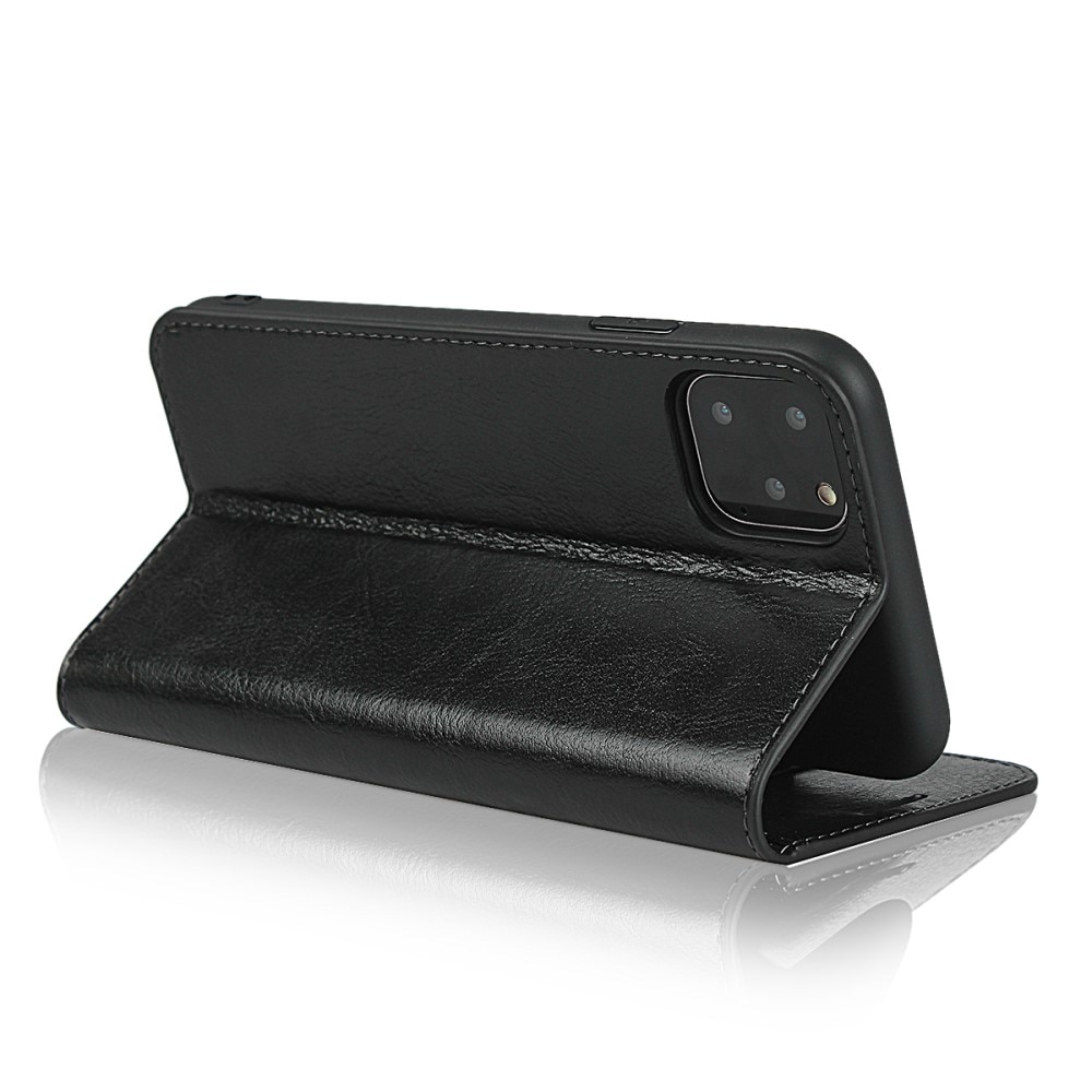Funda cartera de cuero genuino iPhone 11 Pro negro