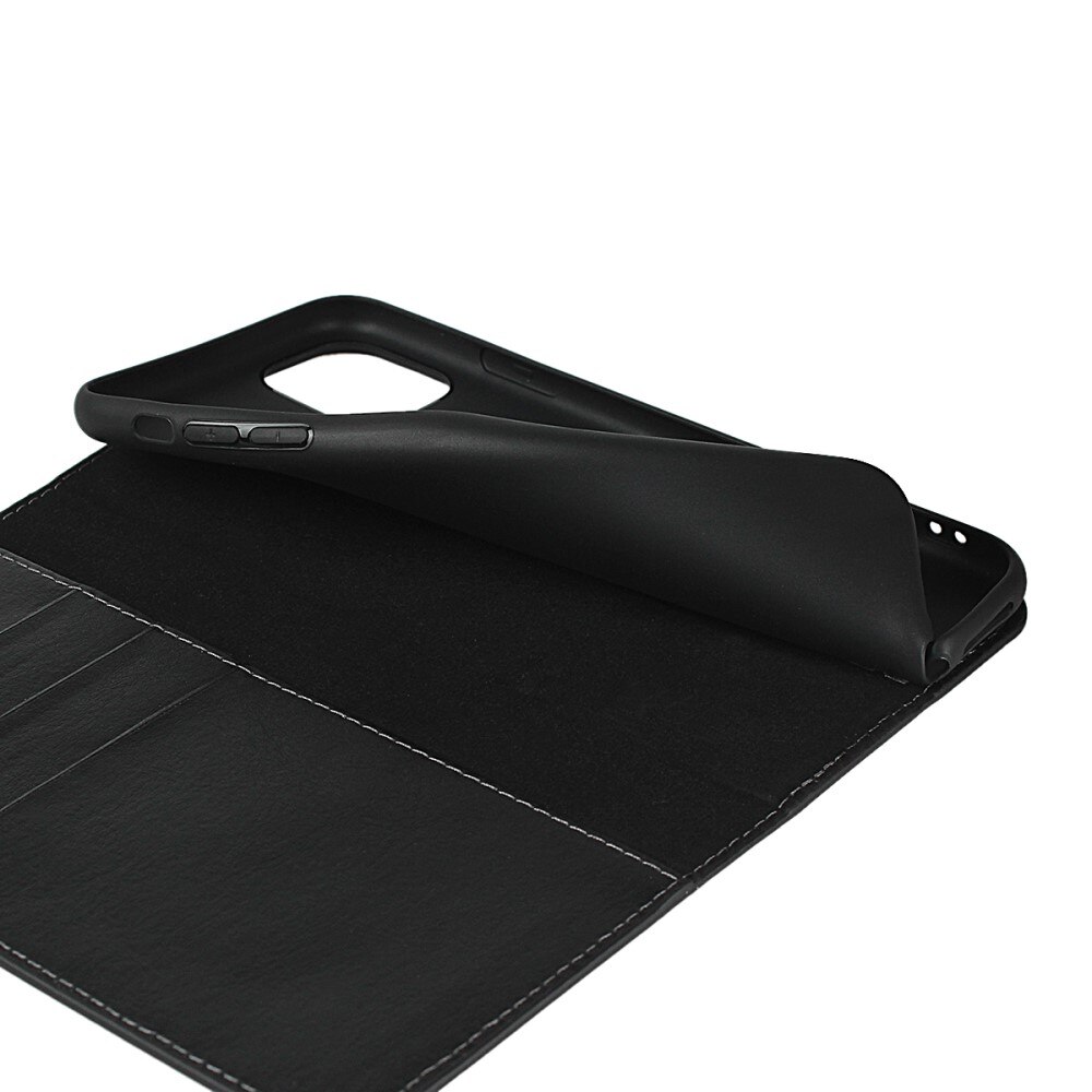 Funda cartera de cuero genuino iPhone 11 Pro Negro