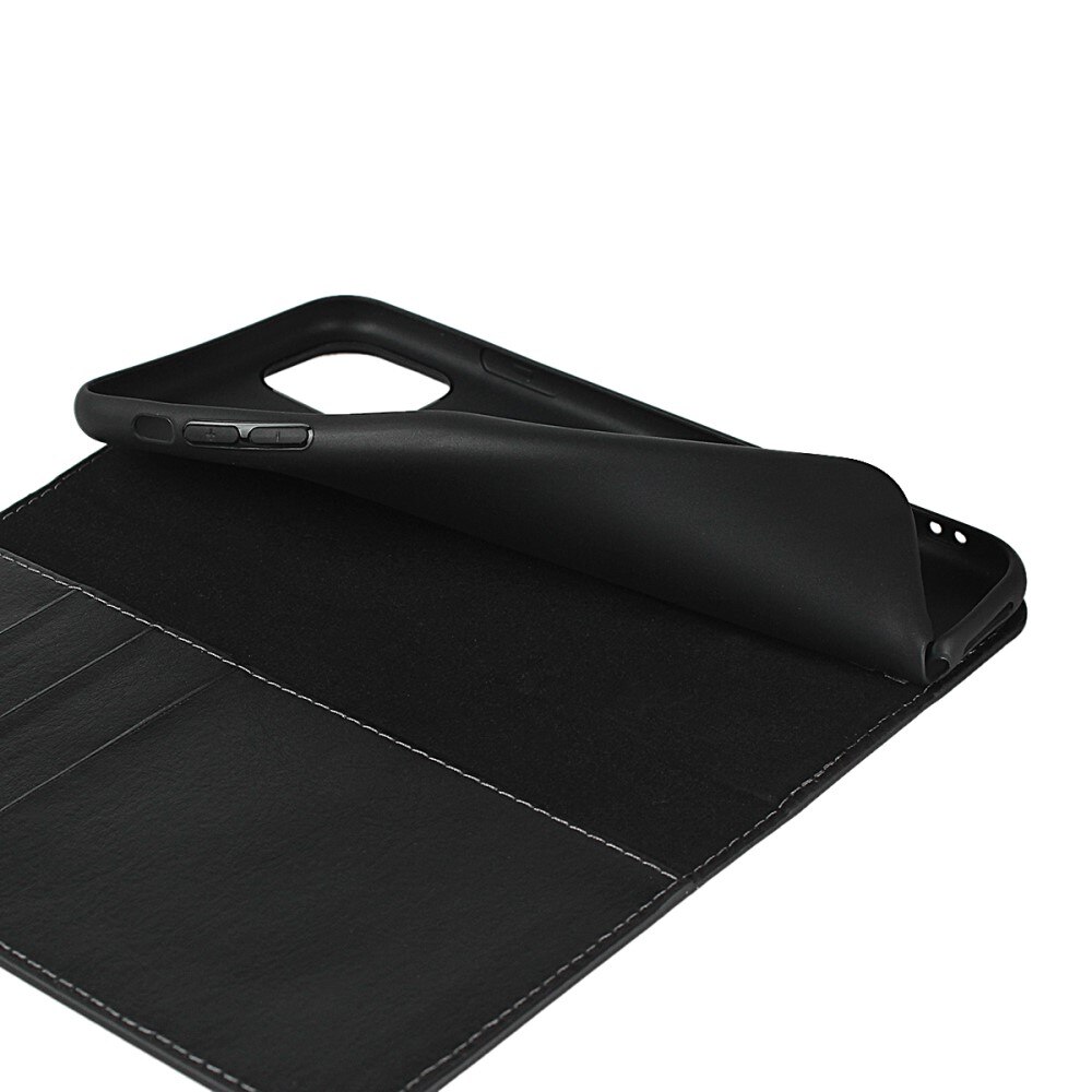 Funda cartera de cuero genuino iPhone 11 Pro negro