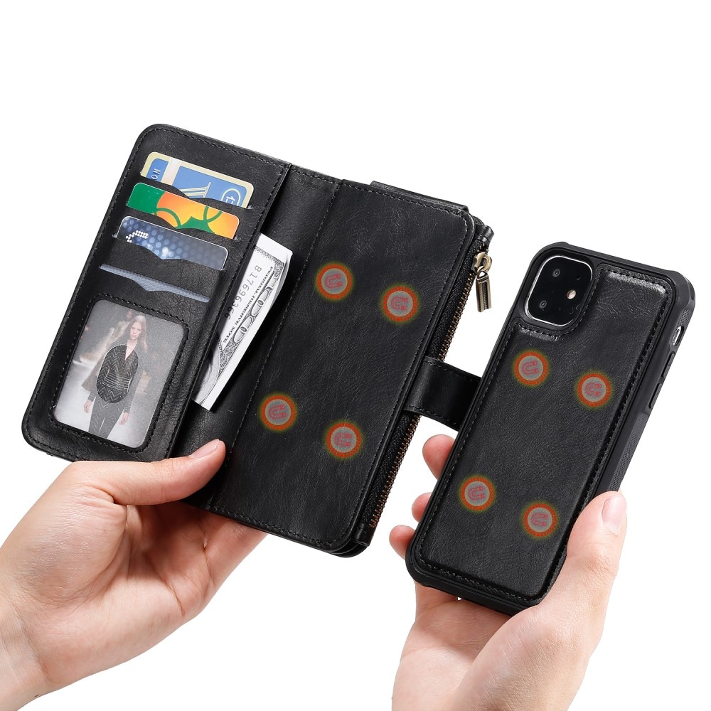 Magnet Leather Multi Wallet iPhone 11 negro