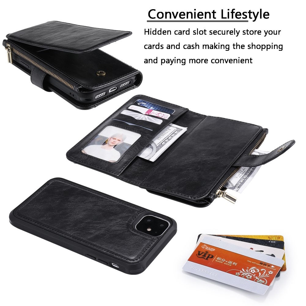 Magnet Leather Multi Wallet iPhone 11 negro