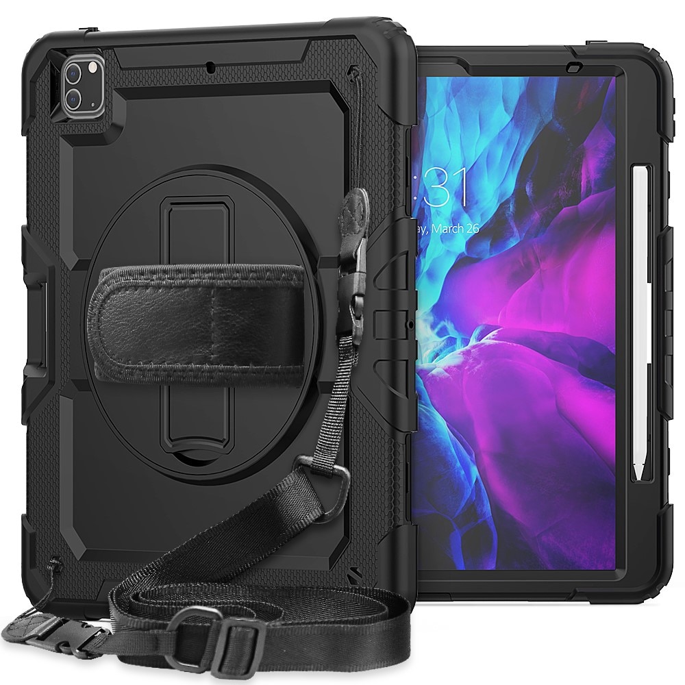 Full Protection Funda híbrida a prueba de golpes Correa el hombro iPad Pro 12.9 3rd Gen (2018) negro