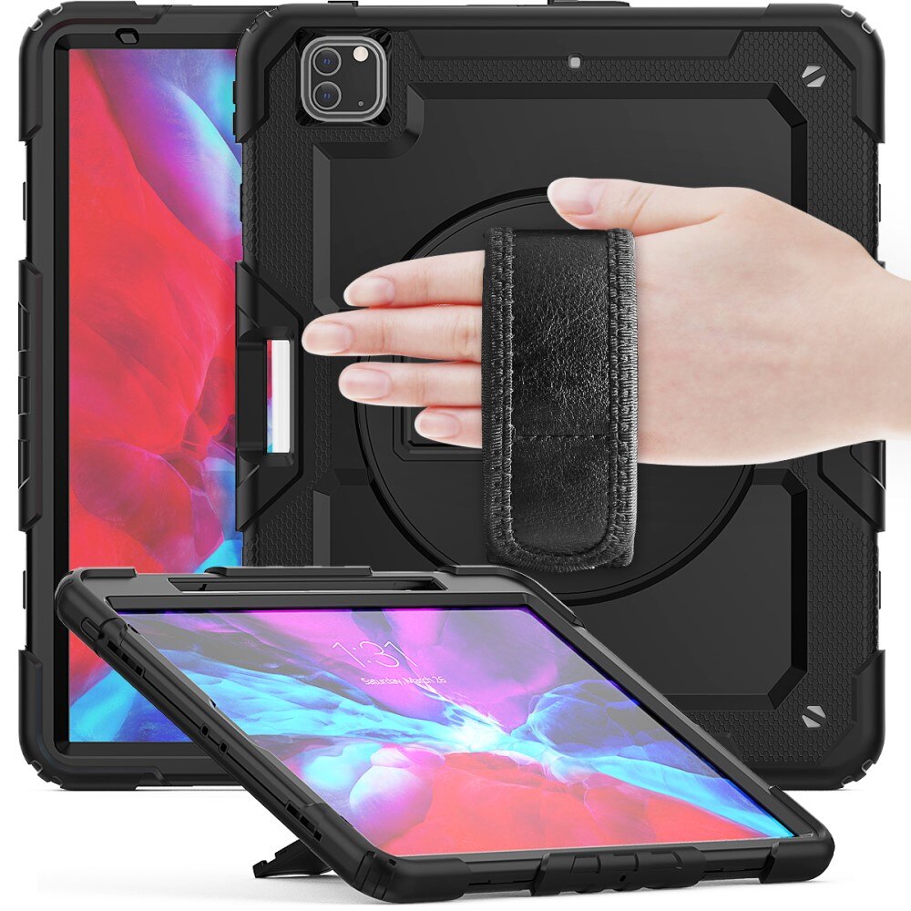 Full Protection Funda híbrida a prueba de golpes Correa el hombro iPad Pro 12.9 5th Gen (2021) negro