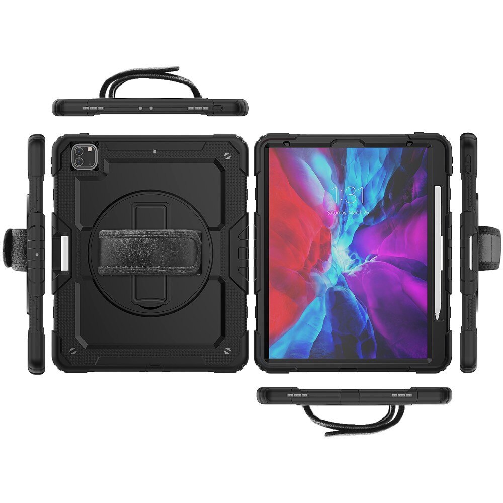 Full Protection Funda híbrida a prueba de golpes Correa el hombro iPad Pro 12.9 5th Gen (2021) negro