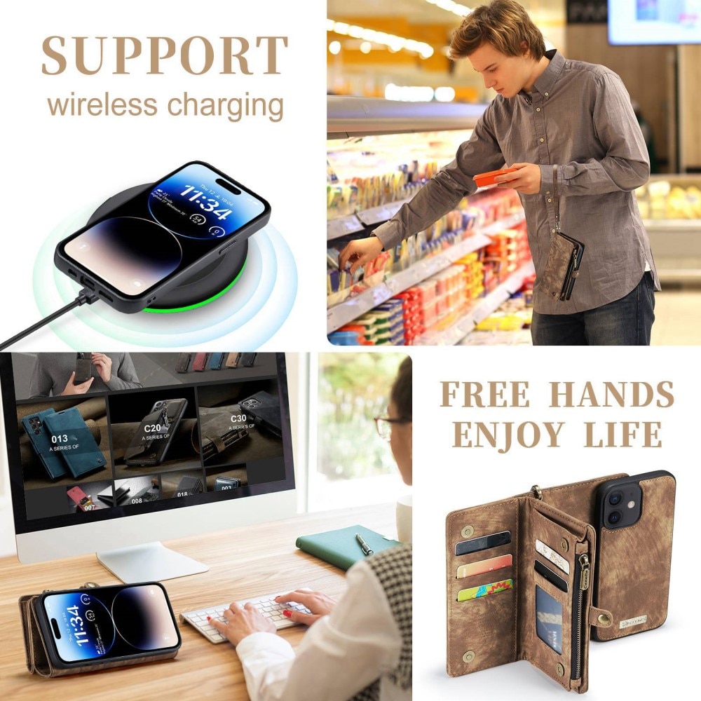 Cartera Multi-Slot iPhone 12/iPhone 12 Pro Marrón