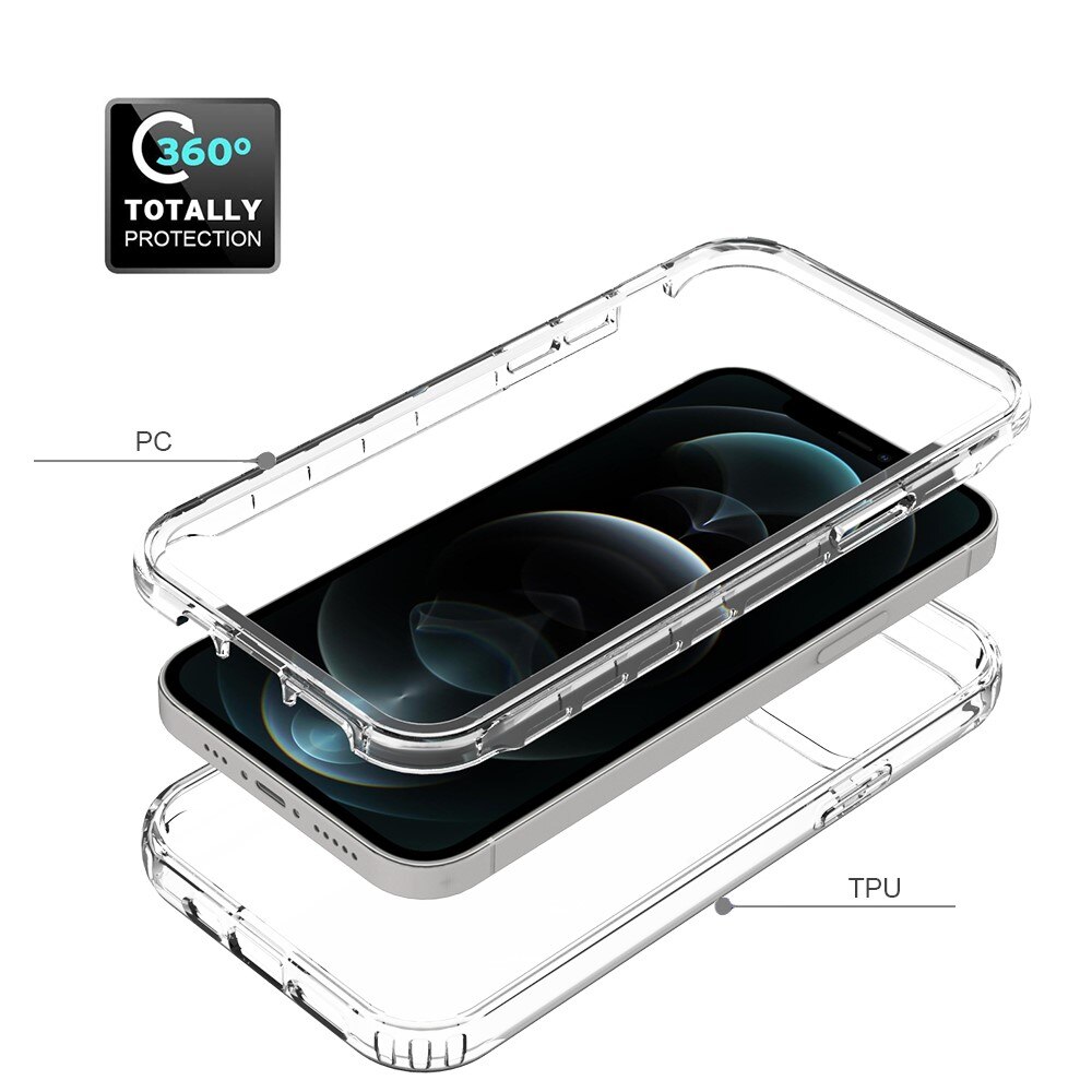 Funda con cobertura total iPhone 12/iPhone 12 Pro Transparente