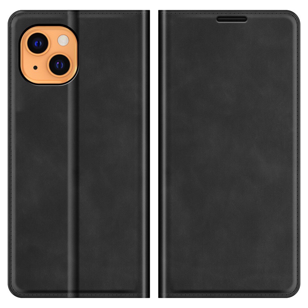 Funda delgada cartera iPhone 13 negro