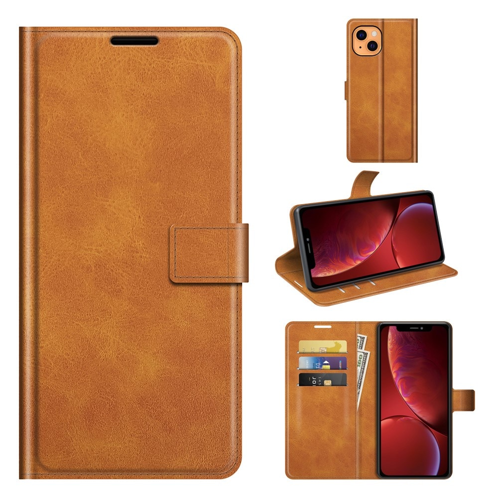 Cartera Leather Wallet iPhone 13 Coñac