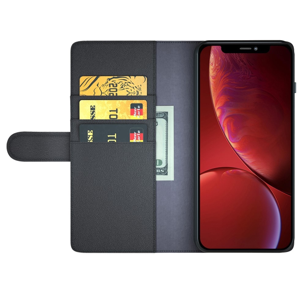 Funda de cuero genuino iPhone 13 Pro Max, Negro