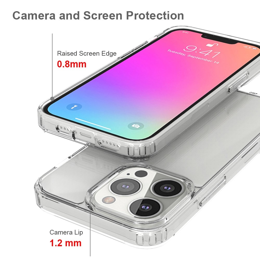 Funda híbrida Crystal Hybrid para iPhone 13 Pro, transparente