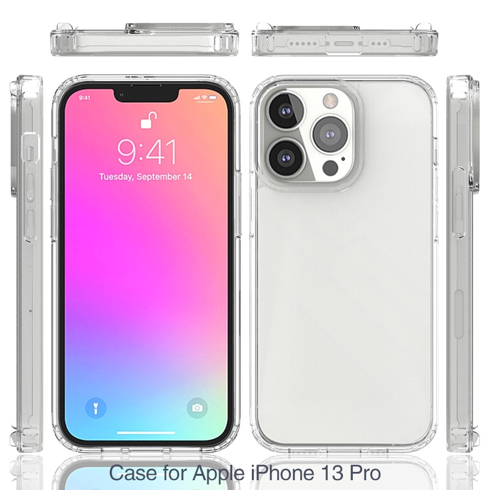 Funda híbrida Crystal Hybrid para iPhone 13 Pro, transparente