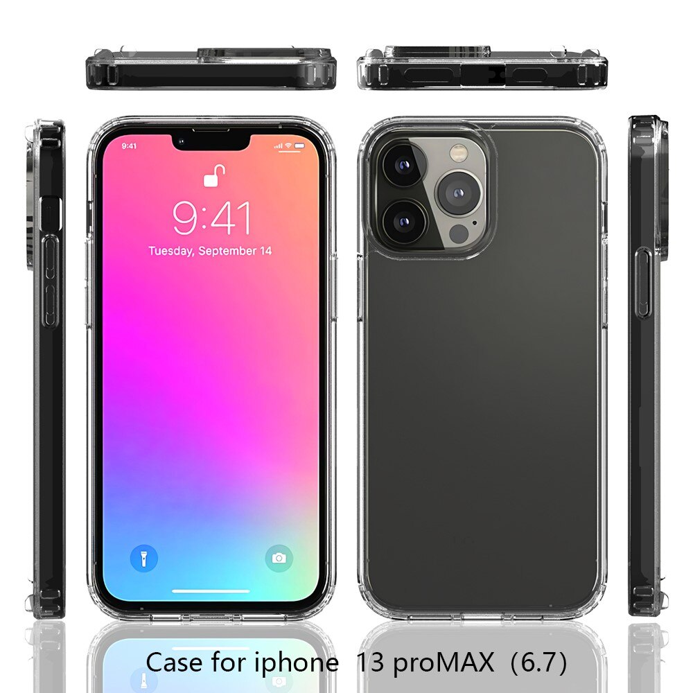 Funda híbrida Crystal Hybrid para iPhone 13 Pro Max, transparente