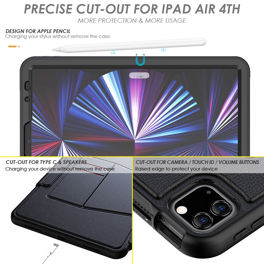 Funda con ranura para tarjetas iPad Air 10.9 5th Gen (2022) negro