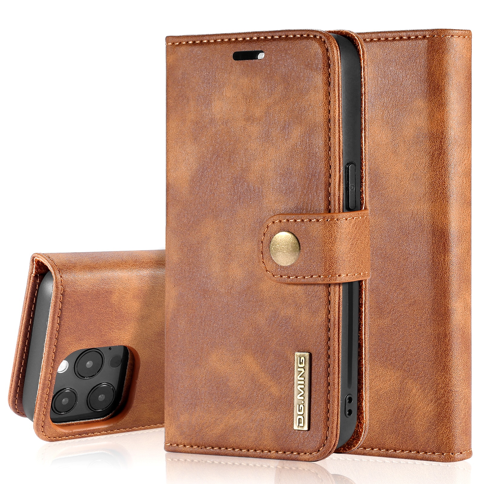 Cartera Magnet Wallet iPhone 13 Pro Coñac