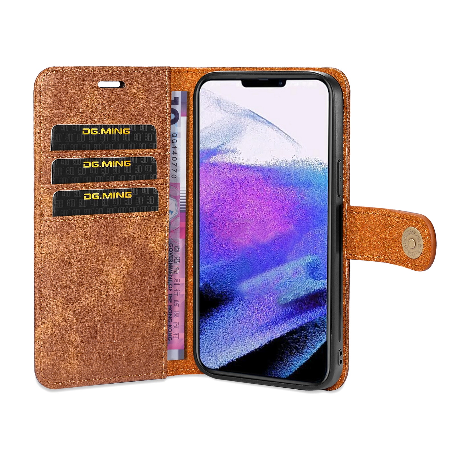 Cartera Magnet Wallet iPhone 13 Pro Coñac