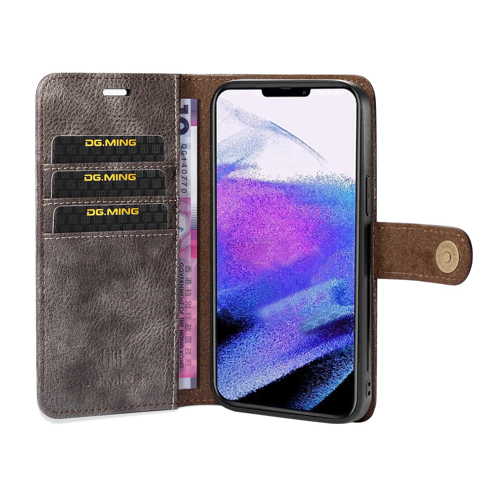 Cartera Magnet Wallet iPhone 13 Pro Max Brown