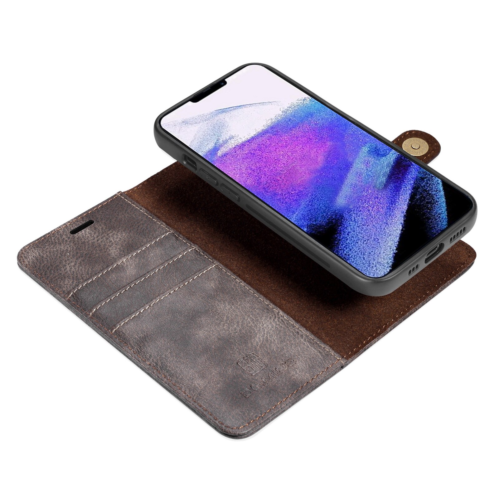 Cartera Magnet Wallet iPhone 13 Pro Max Brown